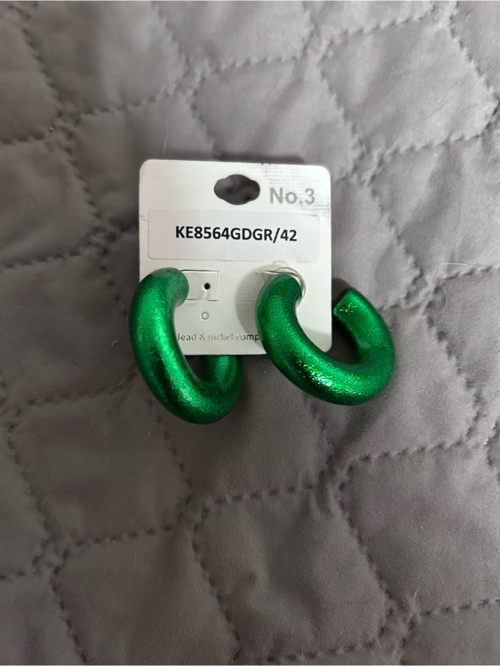 Green Hoop Earrings - Metallic Green Accessories